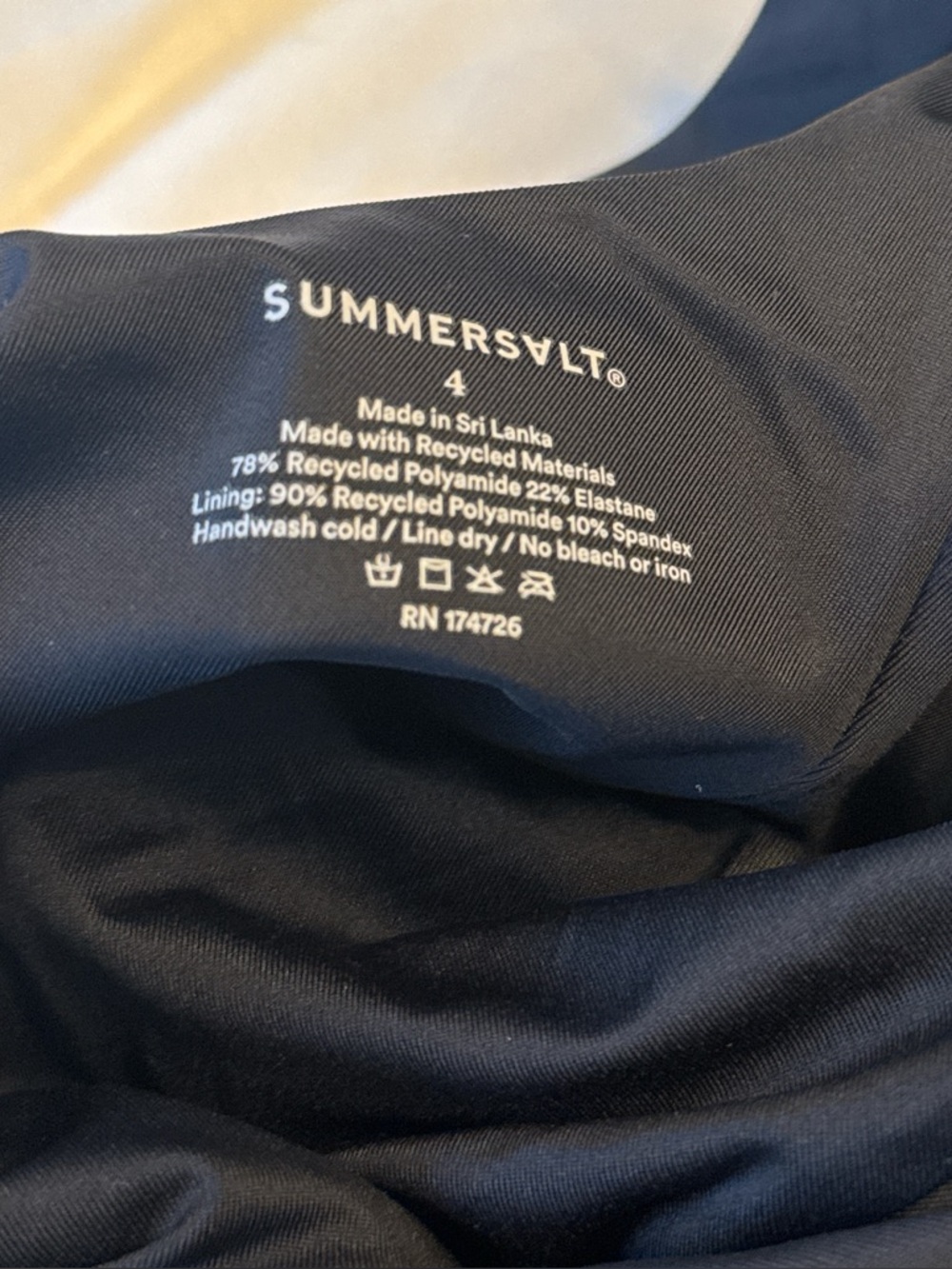 NWT! Summersalt Sidestroke One-Shoulder Black Swimsuit, sz 4 - Picture 4 of 7